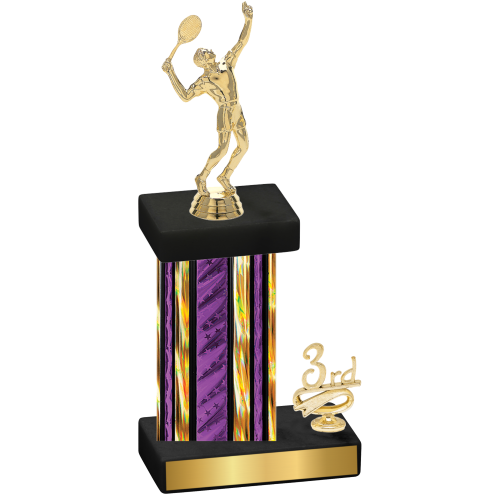 Accented Single Purple Glacier Third Place Tennis Trophy