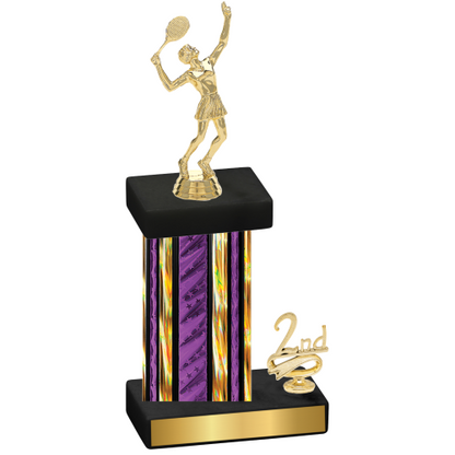 Accented Single Purple Glacier Second Place Tennis Trophy