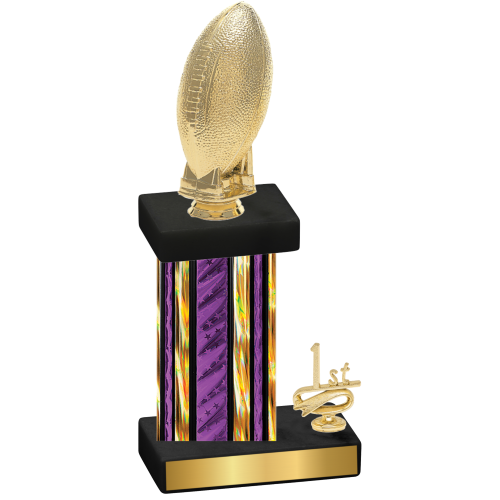 Accented Single Purple Glacier First Place Football Trophy