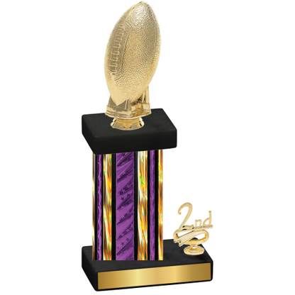 Accented Single Purple Glacier Second Place Football Trophy