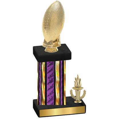 Accented Single Purple Glacier Victory Football Trophy