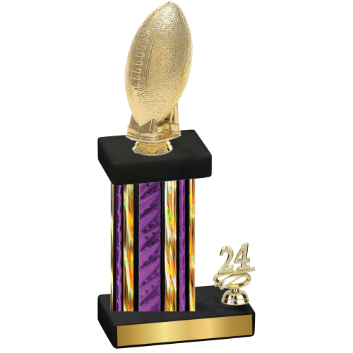 Accented Single Purple Glacier Year Football Trophy