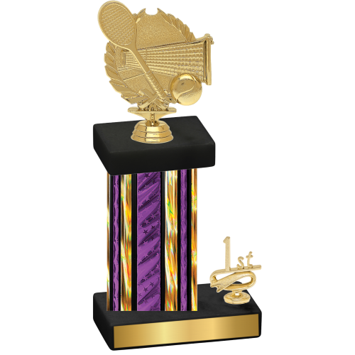 Accented Single Purple Glacier First Place Tennis Trophy