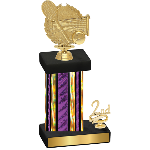Accented Single Purple Glacier Second Place Tennis Trophy