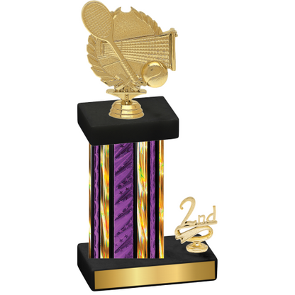 Accented Single Purple Glacier Second Place Tennis Trophy