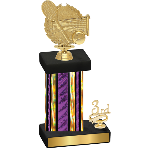 Accented Single Purple Glacier Third Place Tennis Trophy