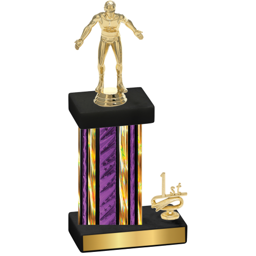 Accented Single Purple Glacier First Place Wrestling Trophy