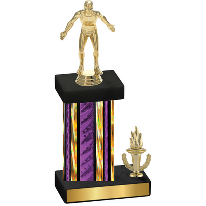 Accented Single Purple Glacier Victory Wrestling Trophy