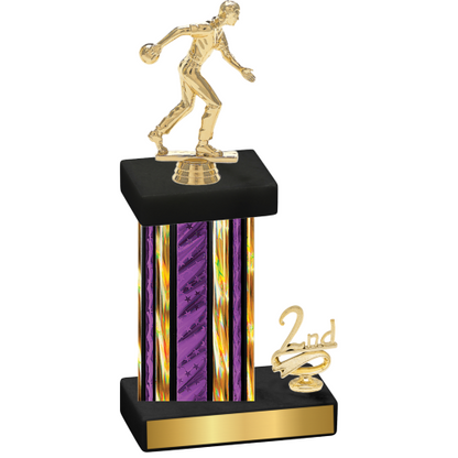 Accented Single Purple Glacier Second Place Bowling Trophy