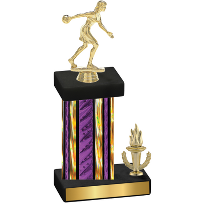 Accented Single Purple Glacier Victory Bowling Trophy