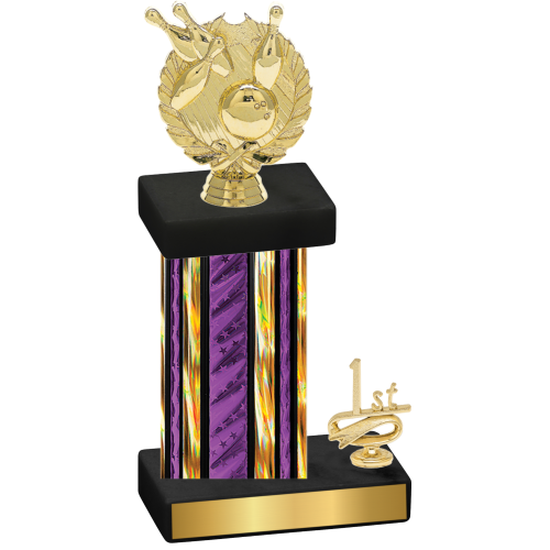 Accented Single Purple Glacier First Place Bowling Trophy