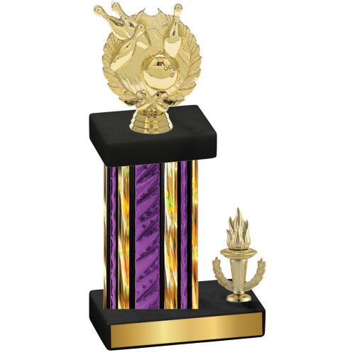 Accented Single Purple Glacier Victory Bowling Trophy