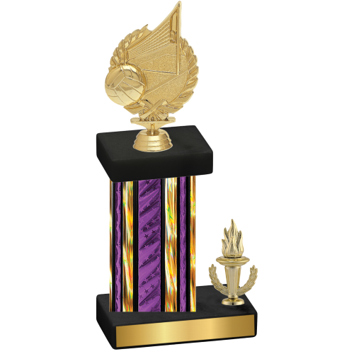 Accented Single Purple Glacier Victory Volleyball Trophy