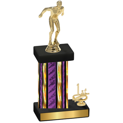 Accented Single Purple Glacier First Place Swimming Trophy