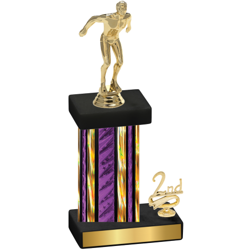 Accented Single Purple Glacier Second Place Swimming Trophy