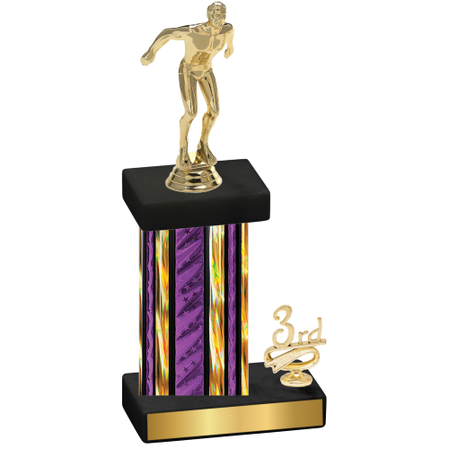 Accented Single Purple Glacier Third Place Swimming Trophy