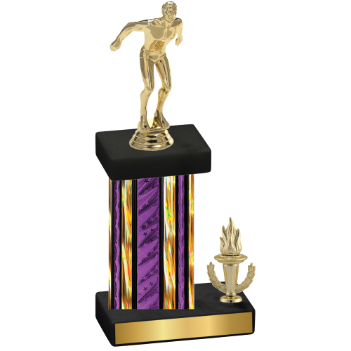 Accented Single Purple Glacier Victory Swimming Trophy