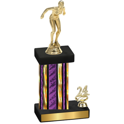 Accented Single Purple Glacier Year Tennis Trophy