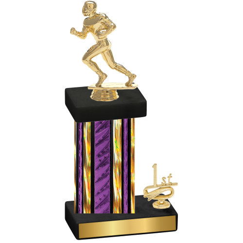 Accented Single Purple Glacier First Place Football Trophy