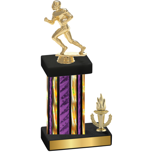 Accented Single Purple Glacier Victory Football Trophy