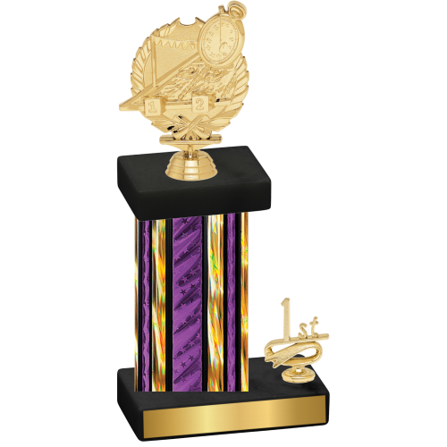 Accented Single Purple Glacier First Place Swimming Trophy