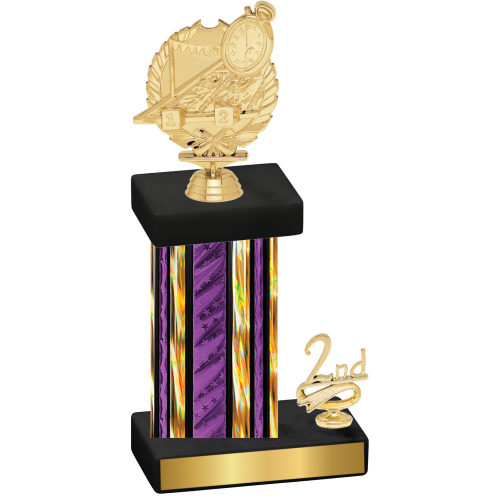 Accented Single Purple Glacier Second Place Swimming Trophy