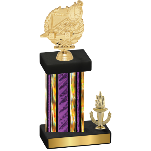 Accented Single Purple Glacier Victory Swimming Trophy