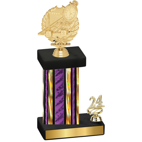 Accented Single Purple Glacier Year Swimming Trophy