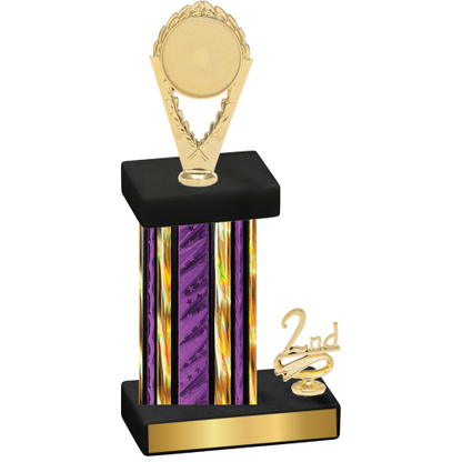 Accented Single Purple Glacier Second Place Insert Trophy