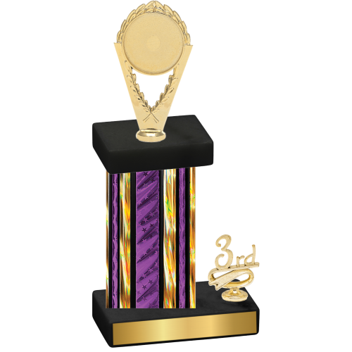 Accented Single Purple Glacier Third Place Insert Trophy