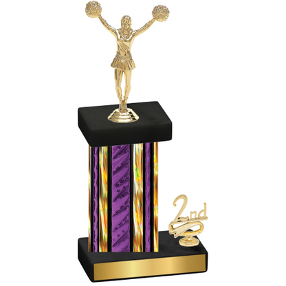 Accented Single Purple Glacier Second Place Cheerleading Trophy