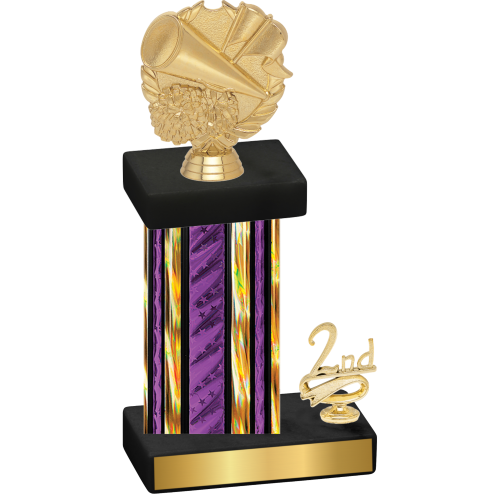 Accented Single Purple Glacier Second Place Cheerleading Trophy
