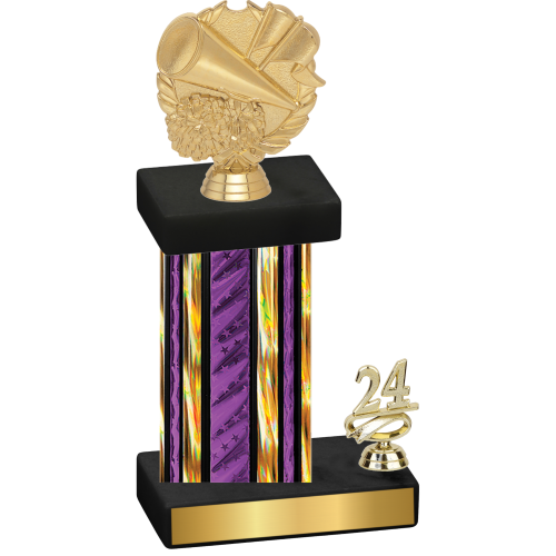 Accented Single Purple Glacier Year Cheerleading Trophy