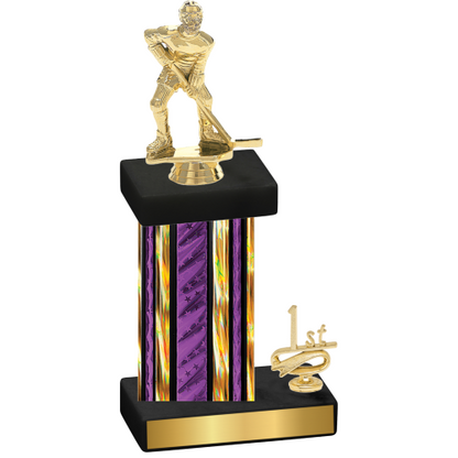 Accented Single Purple Glacier First Place Hockey Trophy