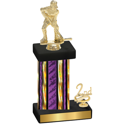 Accented Single Purple Glacier Second Place Hockey Trophy