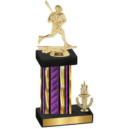 Accented Single Purple Glacier Victory Lacrosse Trophy