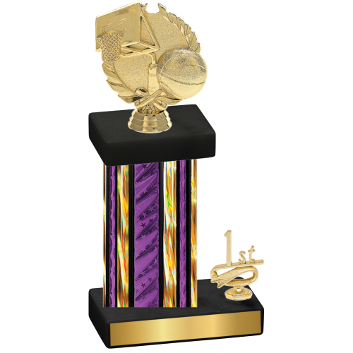 Accented Single Purple Glacier First Place Basketball Trophy