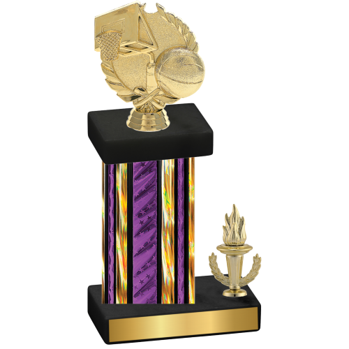 Accented Single Purple Glacier Victory Basketball Trophy