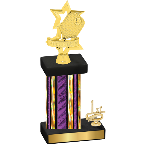 Accented Single Purple Glacier First Place Pickleball Trophy