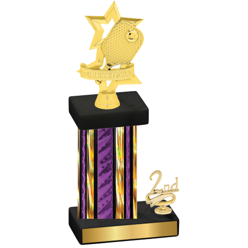 Accented Single Purple Glacier Second Place Pickleball Trophy