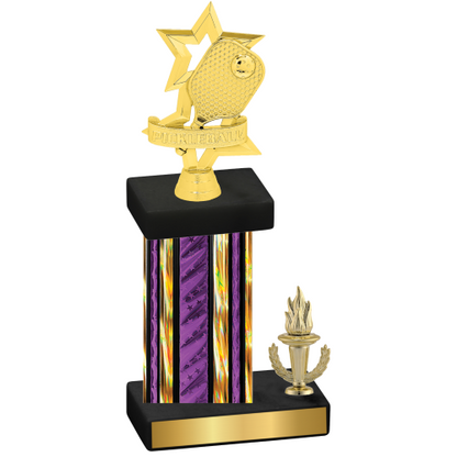 Accented Single Purple Glacier Victory Pickleball Trophy