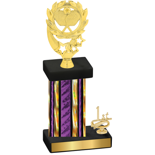 Accented Single Purple Glacier First Place Pickleball Trophy