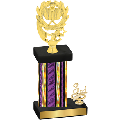 Accented Single Purple Glacier Third Place Pickleball Trophy