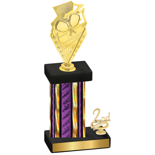 Accented Single Purple Glacier Second Place Pickleball Trophy
