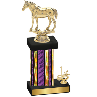 Accented Single Purple Glacier First Place Horses Trophy