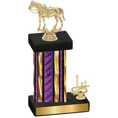 Accented Single Purple Glacier First Place Horses Trophy