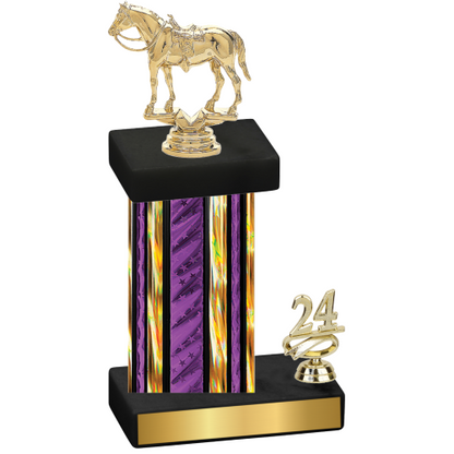 Accented Single Purple Glacier Year Horses Trophy