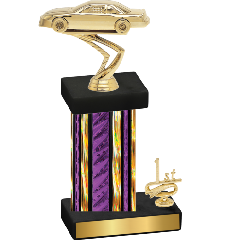 Accented Single Purple Glacier First Place Cars Trophy