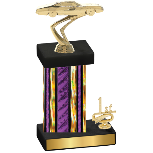 Accented Single Purple Glacier First Place Cars Trophy