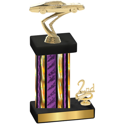 Accented Single Purple Glacier Second Place Cars Trophy